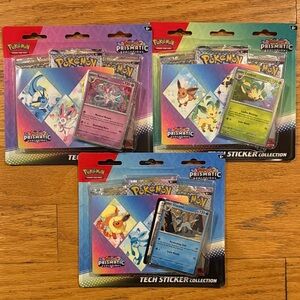 Pokemon Prismatic Tech Sticker 3-Packs BNWT - 1 per order